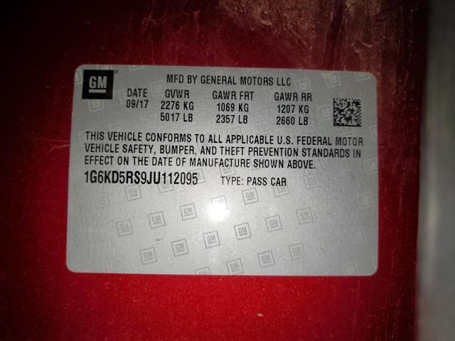 2018 CADILLAC CT6 LUXURY 1G6KD5RS9JU112095