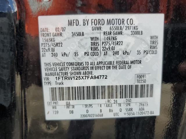 2007 FORD F150 SUPER #3236790362