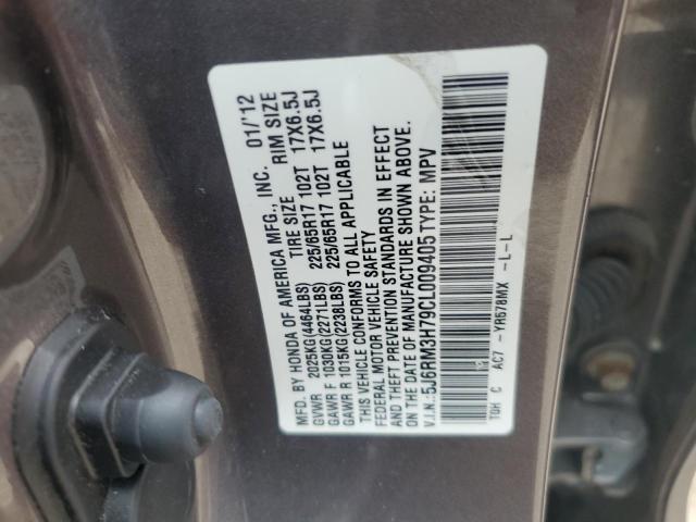 2012 HONDA CR-V EXL - 5J6RM3H79CL009405