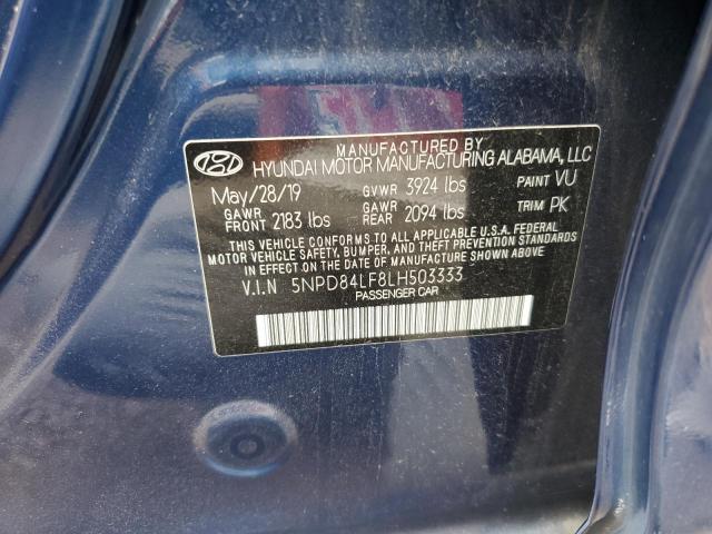 2020 HYUNDAI ELANTRA SEL 5NPD84LF8LH503333