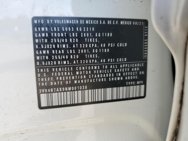 2022 VOLKSWAGEN TIGUAN SEL R-LINE 3VV4B7AX9NM001038