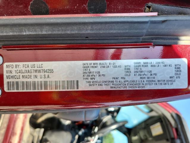 2021 JEEP WRANGLER S 1C4GJXAG7MW794255