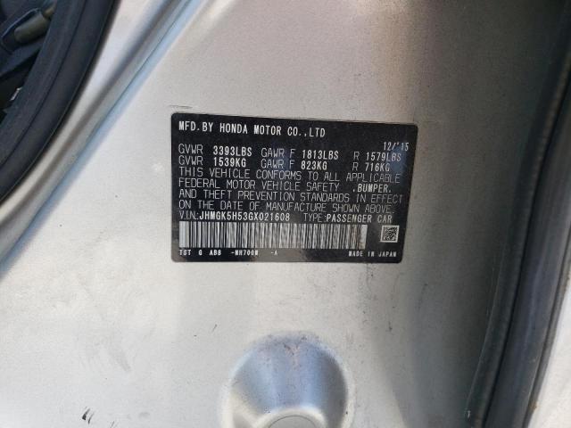 2016 HONDA FIT LX JHMGK5H53GX021608