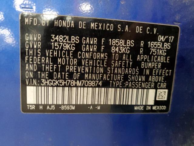 2017 HONDA FIT EX 3HGGK5H78HM709874