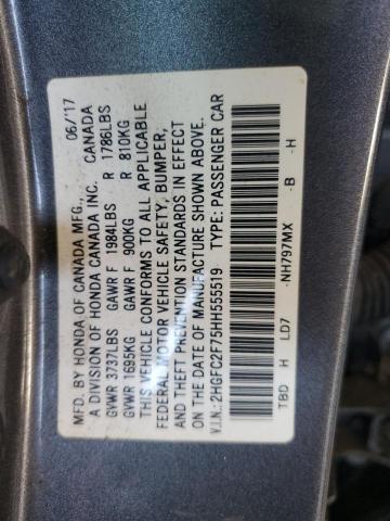 2017 HONDA CIVIC 2HGFC2F75HH555519