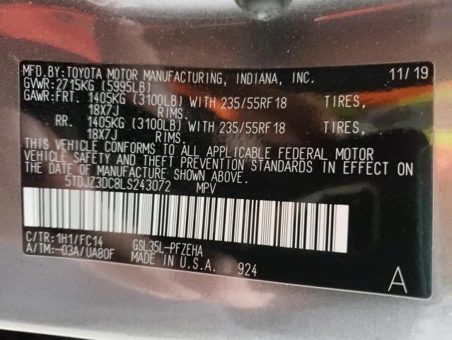 2020 TOYOTA SIENNA LE 5TDJZ3DC8LS243072