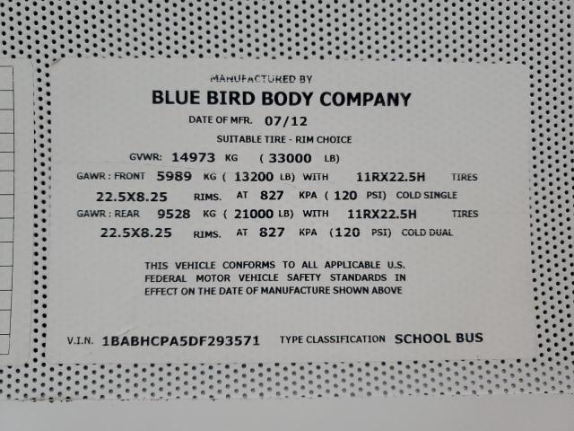 2013 BLUE BIRD SCHOOL BUS #3309577583