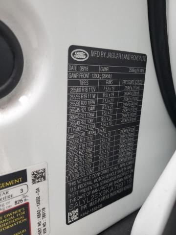 2019 LAND ROVER RANGE ROVE SALYL2EX9KA789119