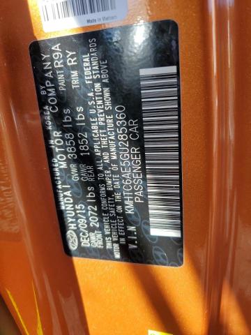 2016 HYUNDAI VELOSTER T KMHTC6AE5GU285360