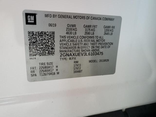 2020 CHEVROLET EQUINOX LT - 2GNAXUEV3L6103475