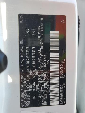 2022 TOYOTA HIGHLANDER 5TDZZRAH7NS141674