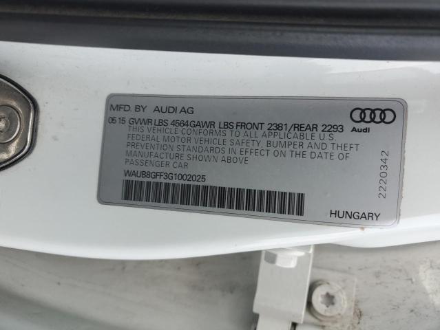 2016 AUDI A3 PREMIUM WAUB8GFF3G1002025
