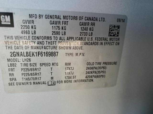 2015 CHEVROLET EQUINOX LT - 2GNALBEK1F6169887