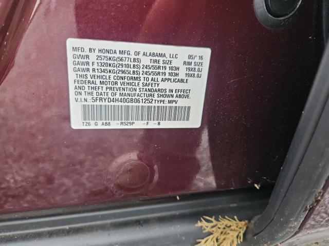 2016 ACURA MDX TECHNO 5FRYD4H40GB061252