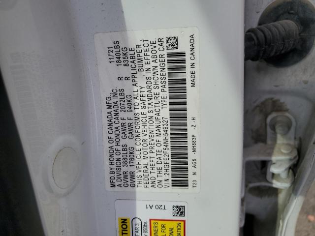 2022 HONDA CIVIC SPOR - 2HGFE2F54NH549327