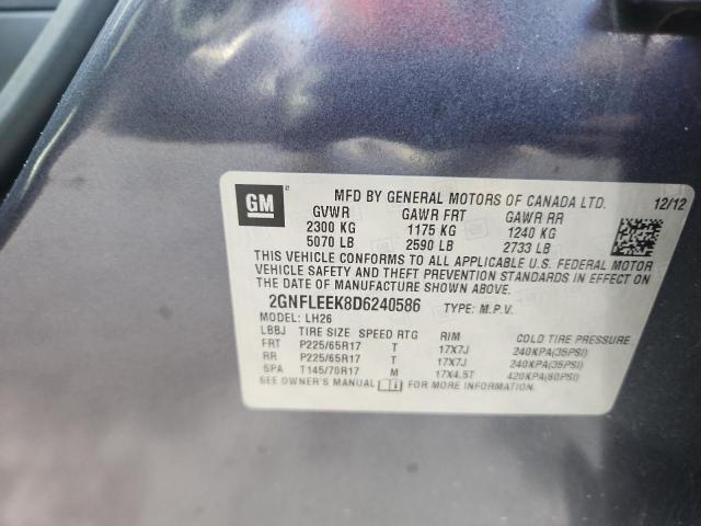 2013 CHEVROLET EQUINOX LT - 2GNFLEEK8D6240586