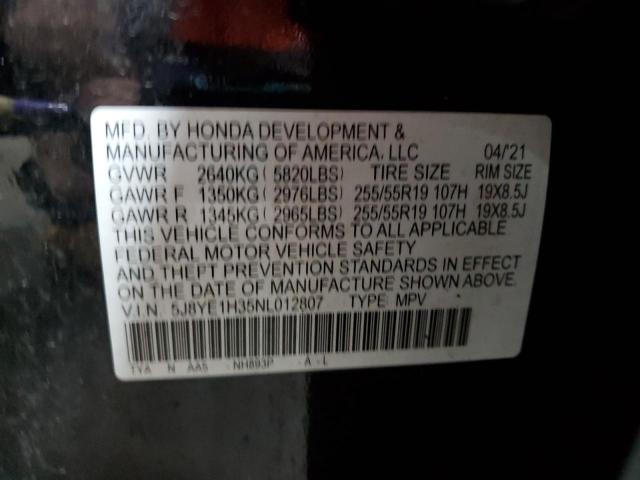 2022 ACURA MDX 5J8YE1H35NL012807