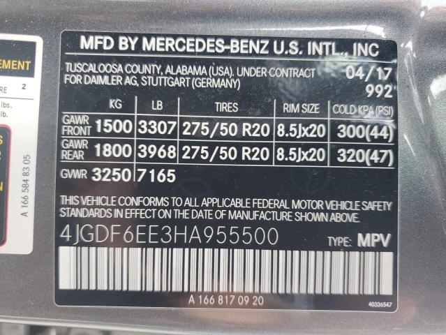 2017 MERCEDES-BENZ GLS 450 4M 4JGDF6EE3HA955500