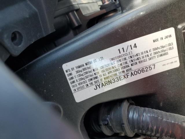 2015 YAMAHA FZ09 JYARN33EXFA006257