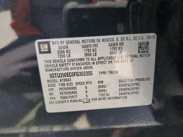 2015 GMC SIERRA K15 3GTU2WEC6FG362355