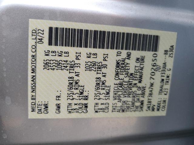 2022 NISSAN ROGUE SV #3285726650