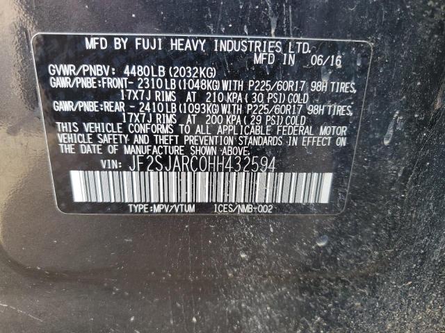 2017 SUBARU FORESTER 2.5I LIMITED JF2SJARC0HH432594