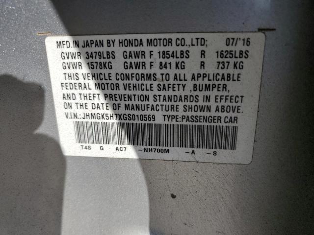 2016 HONDA FIT EX JHMGK5H7XGS010569