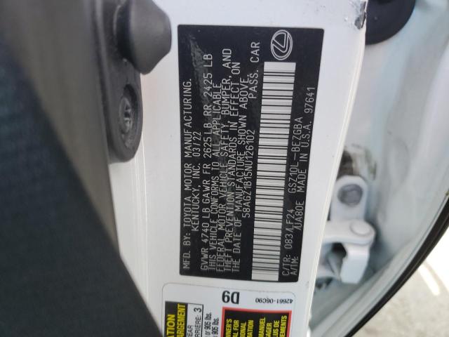 2022 LEXUS ES 350 BAS 58AGZ1B15NU126102