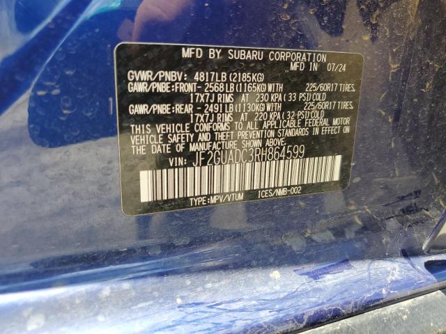 2024 SUBARU CROSSTREK JF2GUADC3RH864599