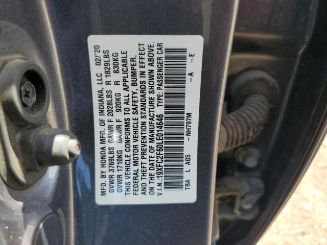 2020 HONDA CIVIC LX - 19XFC2F60LE014646