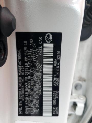 2022 LEXUS ES 300H BA 58ADA1C16NU018452