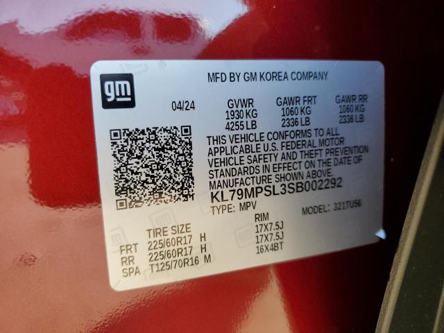 2025 CHEVROLET TRAILBLAZER LT KL79MPSL3SB002292