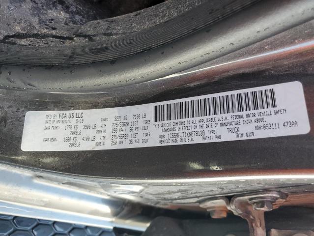 2019 RAM 1500 LARAM 1C6SRFJT1KN878138