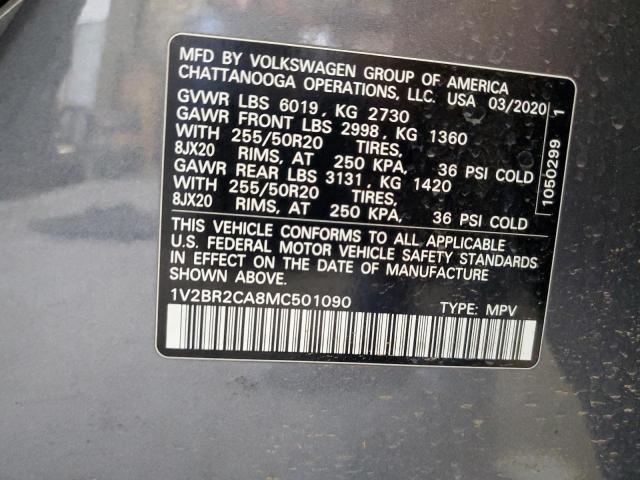 2021 VOLKSWAGEN ATLAS SEL 1V2BR2CA8MC501090