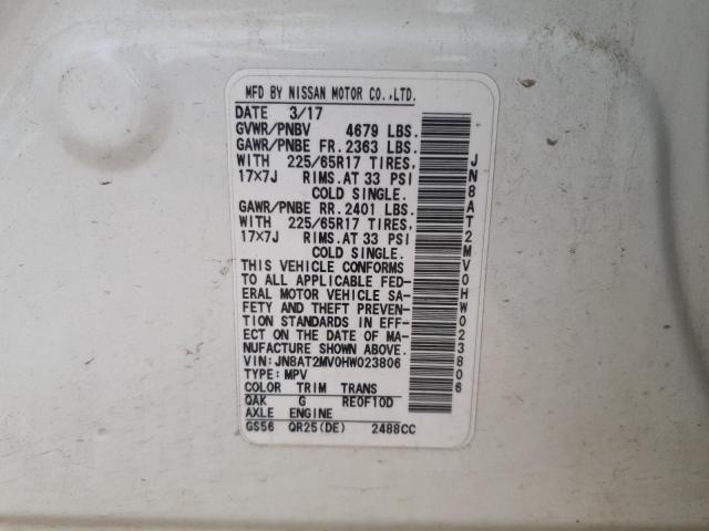2017 NISSAN ROGUE S - JN8AT2MV0HW023806