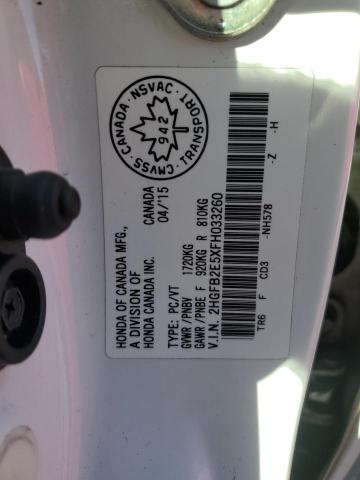 2015 HONDA CIVIC LX 2HGFB2E5XFH033260