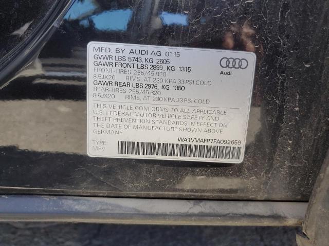 2015 AUDI Q5 TDI PRE WA1VMAFP7FA092659