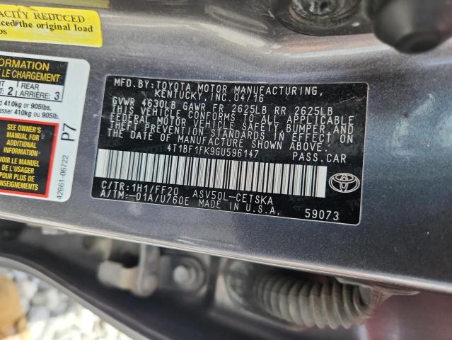 2016 TOYOTA CAMRY LE 4T1BF1FK9GU596147
