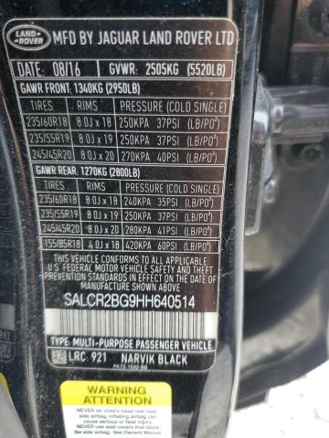 2017 LAND ROVER DISCOVERY SALCR2BG9HH640514