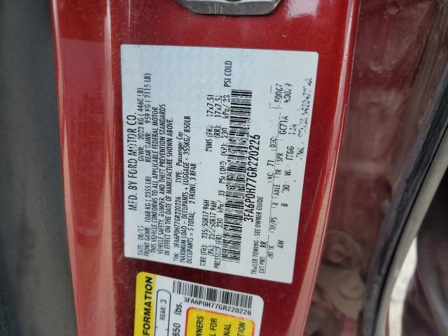 2016 FORD FUSION SE 3FA6P0H77GR220226