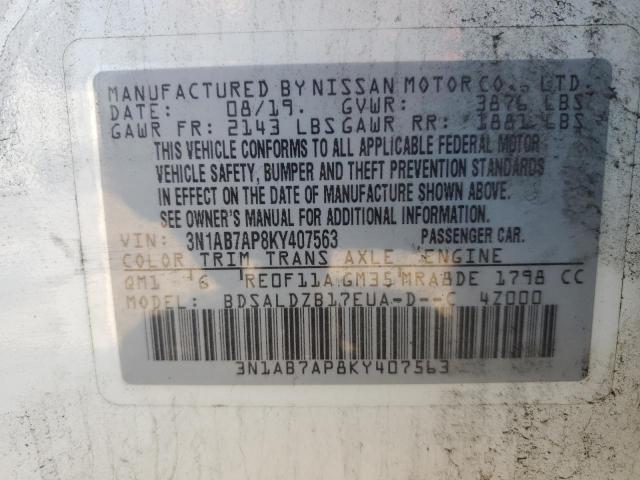 2019 NISSAN SENTRA S - 3N1AB7AP8KY407563