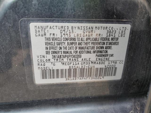 2015 NISSAN SENTRA S 3N1AB7AP4FY340269