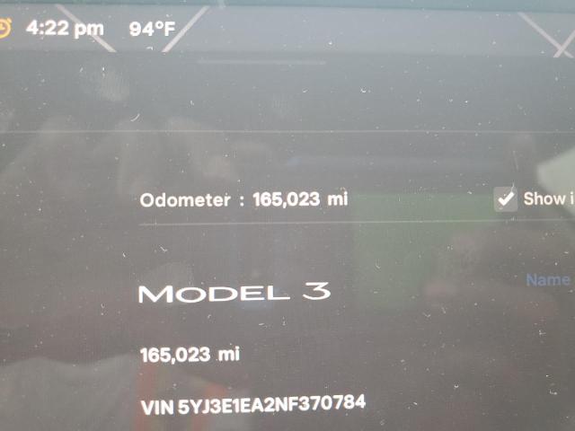 2022 TESLA MODEL 3 5YJ3E1EA2NF370784