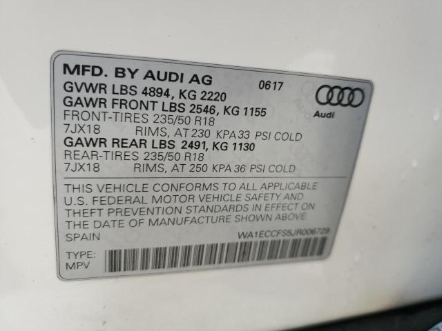 2018 AUDI Q3 PREMIUM WA1ECCFS5JR006729
