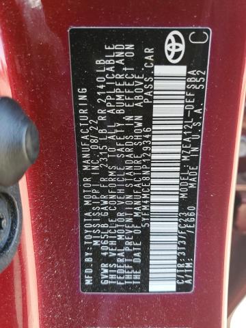 2022 TOYOTA COROLLA SE - 5YFM4MCE8NP129346
