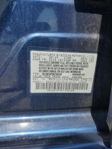 2019 NISSAN SENTRA S 3N1AB7AP3KY396388