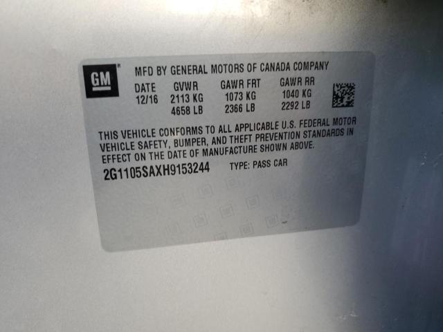 2017 CHEVROLET IMPALA LT 2G1105SAXH9153244