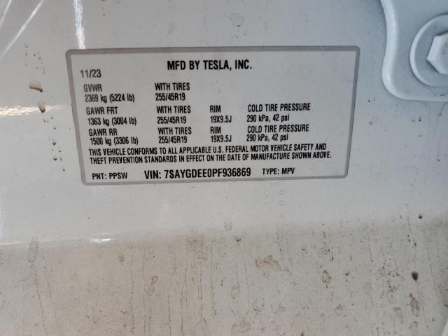 2023 TESLA MODEL Y 7SAYGDEE0PF936869