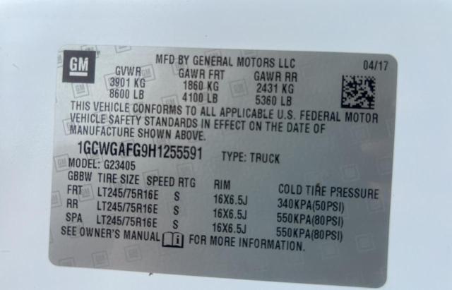 2017 CHEVROLET EXPRESS G2 - 1GCWGAFG9H1255591