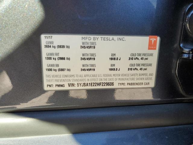 2017 TESLA MODEL S 5YJSA1E22HF229606